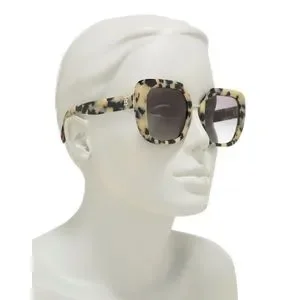 Burberry 53mm Oversize Square Tortoise Sunglasses - BEIGE TORTOISE GREY GRADIENT Burberry B4068 Tortoise Oversized Square Sunglasses w/ Box  main image 4